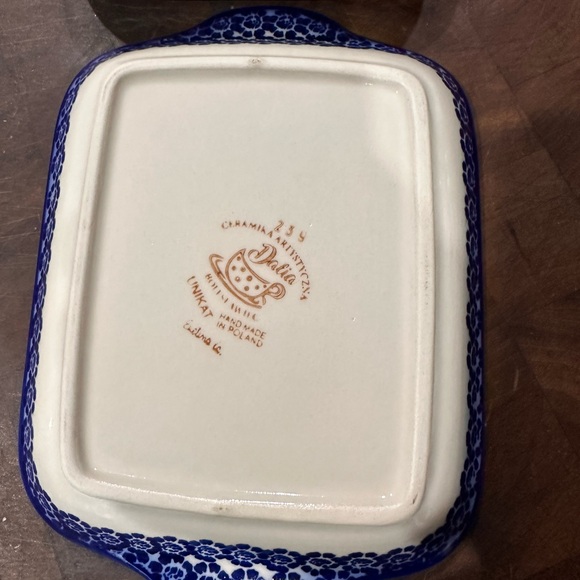 Polish Pottery Unikat Dalia butter dish *NWOT* - Picture 2 of 3